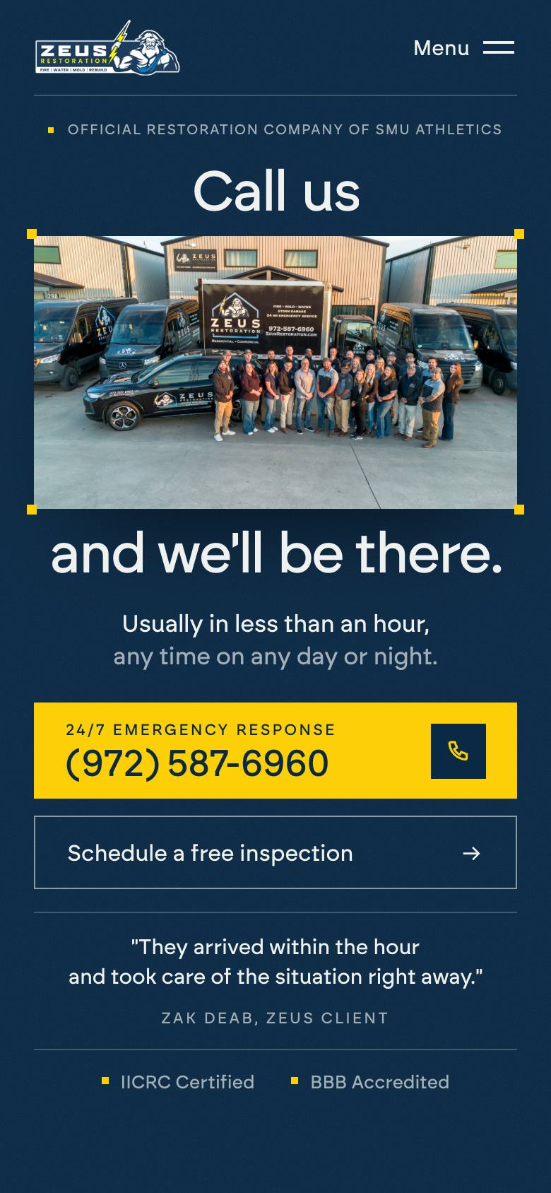 The new homepage on a phone